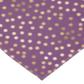 濃紫色の金ゴールドのグリッター都市点 テーブルクロス (アングル)