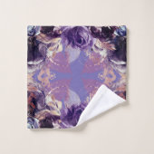 濃紫色フローラバスルーム用タオルセット バスタオルセット (ウォッシュタオル)