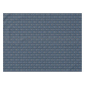 濃紺およびコーヒーストライプな花パターン テーブルクロス (正面(横))