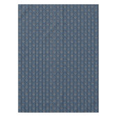 濃紺およびコーヒーストライプな花パターン テーブルクロス (正面)