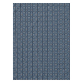 濃紺およびコーヒーストライプな花パターン テーブルクロス