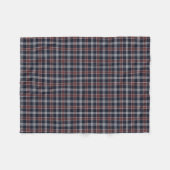 濃紺およびバーガンディの格子縞 フリースブランケット (正面(横))