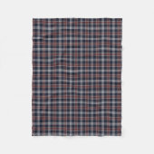 濃紺およびバーガンディの格子縞 フリースブランケット (正面)
