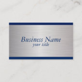 濃紺およびブラシの銀製の鋼鉄デザイン 名刺 (正面)