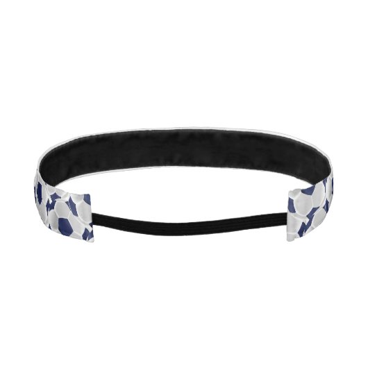 濃紺および白いのサッカーボールの⚽ アスレチックヘッドバンド (裏面)