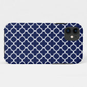濃紺および白のクローバーパターン Case-Mate iPhoneケース (裏面(横))