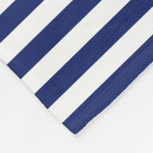 濃紺および白のストライプなパターン フリースブランケット (角)