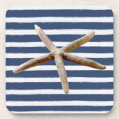 濃紺および白のストライプのヒトデ コースター (正面)