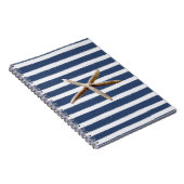 濃紺および白のストライプのヒトデ ノートブック (右側)