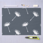 濃紺および白のタンポポの花 薄葉紙 (クラフト)