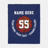 濃紺および白のバスケットボールのフリースブランケット フリースブランケット (正面)