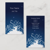 濃紺および白の抽象芸術の渦巻の芸術#2 名刺 (正面/裏面)