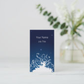 濃紺および白の抽象芸術の渦巻の芸術#2 名刺 (スタンド正面)