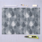 濃紺および白の木 薄葉紙 (クラフト)