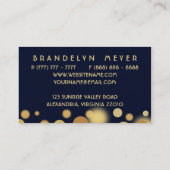 濃紺および金ゴールドの《写真》ぼけ味の点の名刺 名刺 (裏面)