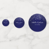 濃紺および銀の紙吹雪の点 コンフェッティ (正面)