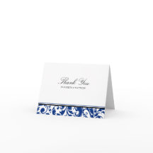 濃紺および黒の渦巻のダマスク織の結婚式は感謝していしています