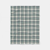 濃紺およびSeafoamの緑の格子縞 フリースブランケット (正面)