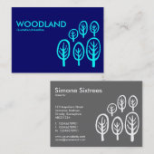 濃紺で青緑色森林(ぽっちゃりした) - 名刺 (正面/裏面)