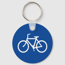 濃紺と白の自転車の輪郭 キーホルダー