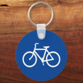 濃紺と白の自転車の輪郭 キーホルダー (正面)