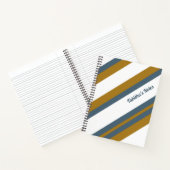 濃紺と茶色の対角幾何学ストライプ ノートブック (内部)