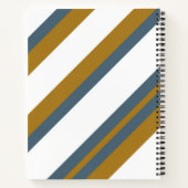 濃紺と茶色の対角幾何学ストライプ ノートブック (裏面)