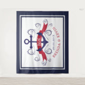 濃紺と赤の航海用船錨 タペストリー (正面)