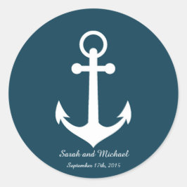 濃紺のいかりのカスタムな封筒のステッカーのシール ラウンドシール