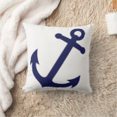 濃紺のいかり クッション (ブランケット)