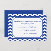 濃紺のイベントの応答、RSVPまたは応答カード 出欠カード (正面/裏面)