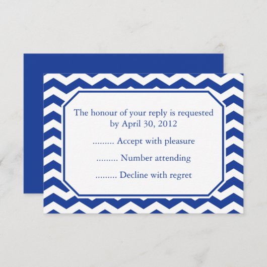 濃紺のイベントの応答、RSVPまたは応答カード 出欠カード (正面/裏面)