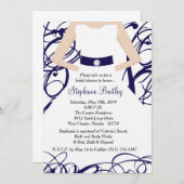 濃紺のウェディングドレスのブライダルシャワーの招待状 招待状 (正面/裏面)