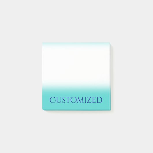 濃紺のエレガントな名前のターコイズの背景 ポストイット (正面)