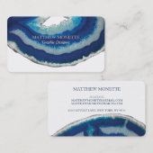 濃紺のエレガントな瑪瑙 名刺 (正面/裏面)