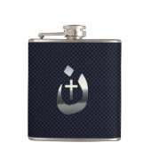 濃紺のキリスト教のNazareneの記号 フラスク (正面)