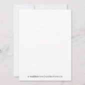 濃紺のギンガムによっては写真の誕生の発表が夢を見ます 案内状 (裏面)