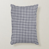 濃紺のギンガムパターンアクセントの枕 アクセントクッション (正面(垂直))