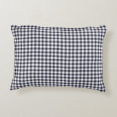 濃紺のギンガムパターンアクセントの枕 アクセントクッション (裏面)