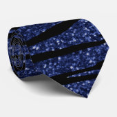 濃紺のグリッターのシマウマは縞で飾ります ネクタイ (ロール)