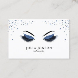 濃紺のグリッターのメーキャップアーティストが付いているモダンな鞭 名刺