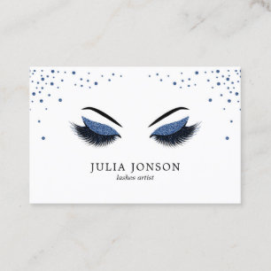 濃紺のグリッターのメーキャップアーティストが付いているモダンな鞭 名刺