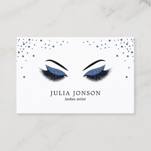 濃紺のグリッターのメーキャップアーティストが付いているモダンな鞭 名刺 (正面)