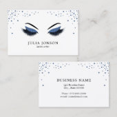 濃紺のグリッターのメーキャップアーティストが付いているモダンな鞭 名刺 (正面/裏面)