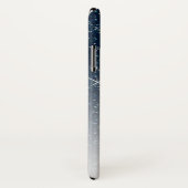 濃紺のグリッターは名前モノグラムの原稿の光っています Case-Mate iPhoneケース (裏面/右)
