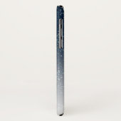 濃紺のグリッターは名前モノグラムの原稿の光っています Case-Mate iPhoneケース (裏面/左)