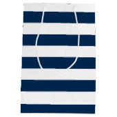 濃紺のケープコッドの地図は縞で飾り、 ミディアムペーパーバッグ (裏面)