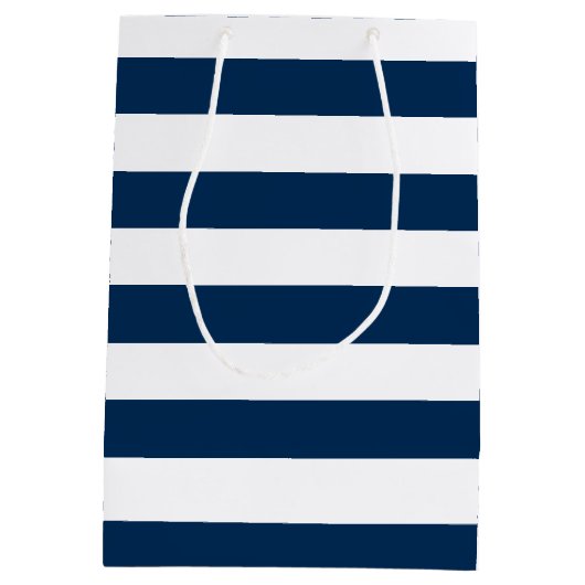 濃紺のケープコッドの地図は縞で飾り、 ミディアムペーパーバッグ