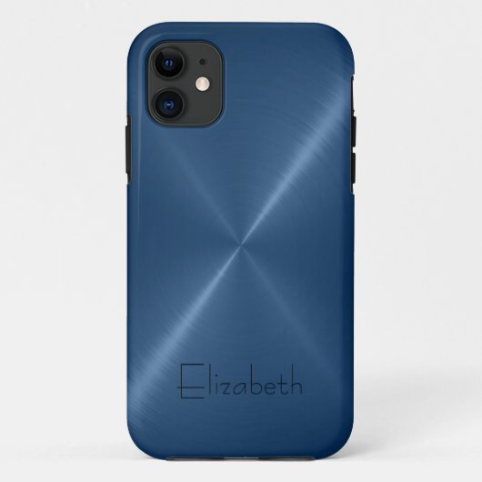 濃紺のステンレス鋼の金属の一見 Case-Mate iPhoneケース (裏面)