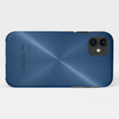 濃紺のステンレス鋼の金属の一見 Case-Mate iPhoneケース (裏面(横))